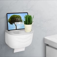 bewello Stensko držalo za WC papir s polico 210 x 135 x 135 mm belo