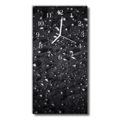 tulup.si Steklena navpična ura Narava black water drops 30x60 cm Bele kazalke