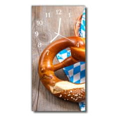 tulup.si Steklena navpična ura Kuhinja pretzel barva kruh 30x60 cm Bele kazalke