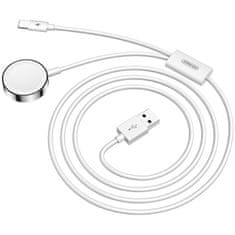 Joyroom Ben Series brezžični polnilna za Apple Watch + kabel USB / Lightning 1.5m, bela