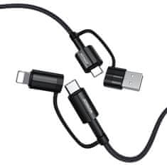 Joyroom 4in1 kabel USB-C / USB - USB-C / Lightning QC PD 3A 60W 1.2m, črna