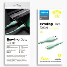 Joyroom Bowling Data kabel USB / Lightning 2.4A 1m, zelena