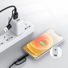 Joyroom 4in1 kabel USB-C / USB - USB-C / Lightning QC PD 3A 60W 1.2m, zelena