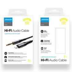 Joyroom Hi-Fi Audio kabel 3.5 mm jack / Lightning 2m, črna