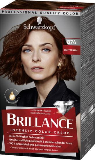 Schwarzkopf Brillance barva za lase, 874 žametno rjava