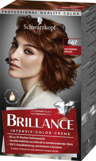 Schwarzkopf Brillance barva za lase, 867 jesensko rjava