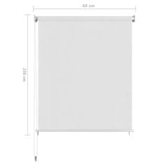 Vidaxl Zunanja roleta, bela, 60x230 cm, HDPE