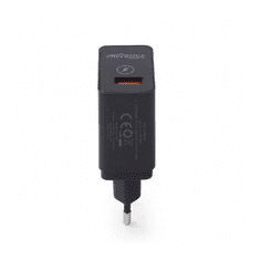 Energenie Polnilni adapter 1x USB QC3.0, črn