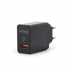 Energenie Polnilni adapter 1x USB QC3.0, črn