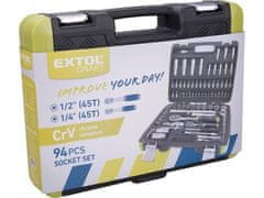 Extol Craft Vtičnice Extol Craft (918094) komplet 94 kosov, CrV, 1/4&quot