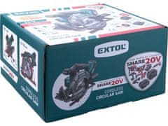 Extol Industrial Akumulatorska krožna žaga Extol Industrial (8791822) SHARE20V, 165mm, BRUSHLESS, 20V Li-ion, 2000mAh