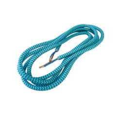 Kabel prevlečen s tekstilom 1,8m 2x0,75mm turkizna/modra