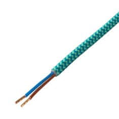 Kabel prevlečen s tekstilom 1,8m 2x0,75mm turkizna/modra