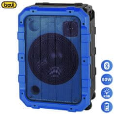 Trevi XF 1300 BEACH karaoke zvočnik, Bluetooth, IPX4 vodoodporen, realnih 80W RMS, vgrajena baterija, DISCO lučke