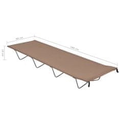 Vidaxl Kamp postelja 2 kosa 180x60x19 cm oksford blago in jeklo taupe