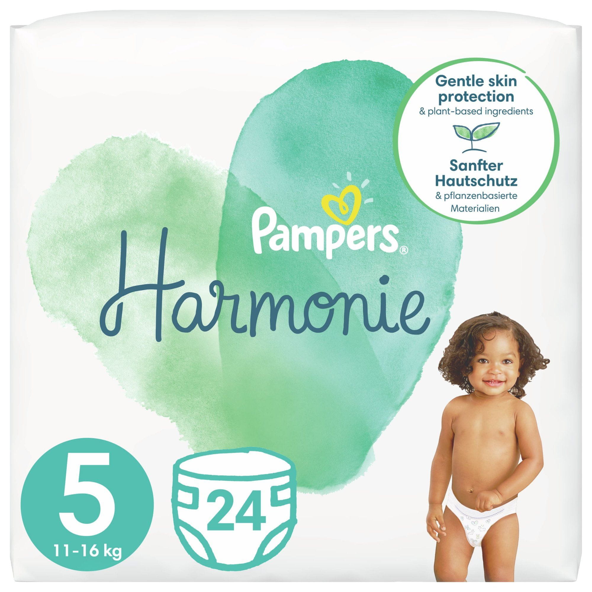 Pampers Couches Taille 5+ (12-17 kg), Baby-Dry, 132 Couches Bébé