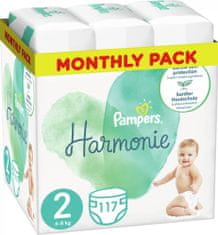 Pampers plenice Harmonie, velikost 2, 117 kosov, 4 kg-8 kg