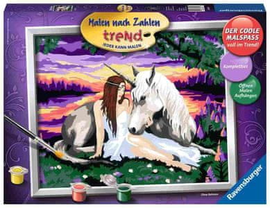 Ravensburger barvanje po številkah, Samorog in deklica v gozdu