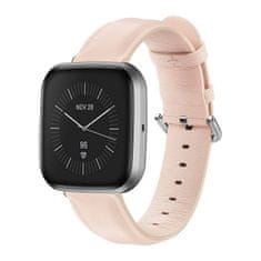 BStrap Leather Lux pašček za Fitbit Versa 3, sand pink