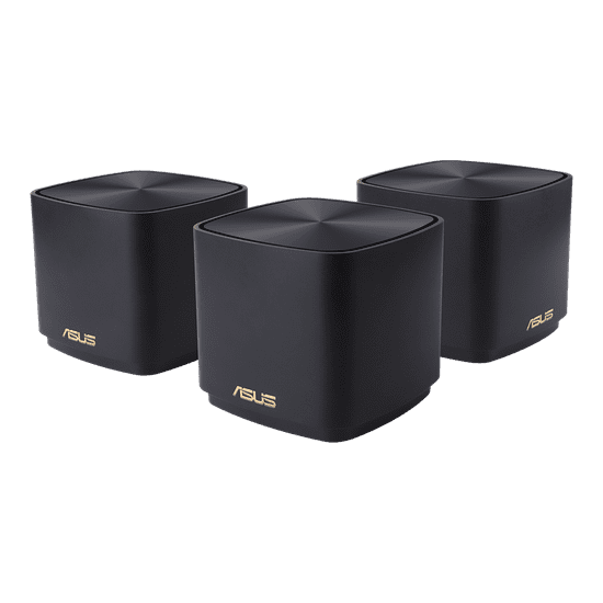 ASUS ZenWiFi AX Mini XD4, 3 Pack Black mesh usmerjevalnik, Dual-Band WiFi 6, AX1800, črn