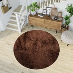 Chemex Preproga Bird Circle Shaggy Soft Tall Rjava 80x80 cm