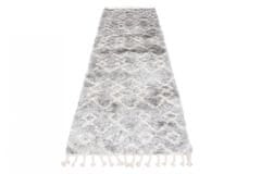 Chemex Preproga Aztec Pločnik Boho Shaggy Z Resicami Q742A Ejf Kremna Siva 60x200 cm