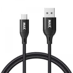 MAX kabel USB 2.0 - micro USB, 1 m, pleteni, črni (UCM1B)