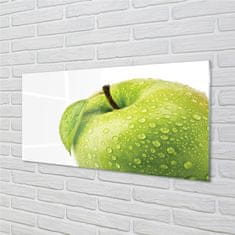 tulup.si Slika na steklu Apple green vodnih kapljic 100x50 cm 4 obešalnika