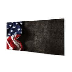 tulup.si Steklena slika Združene države amerike zastavo 140x70 cm 4 obešalnika