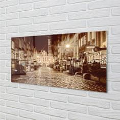 tulup.si Steklena slika Gdansk staro mestno jedro night 120x60 cm 2 obešalnika