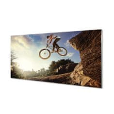 tulup.si Slika na akrilnem steklu Mountain bike nebo oblaki 100x50 cm 4 obešalnika