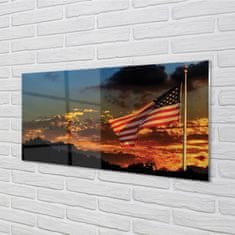 tulup.si Slika na akrilnem steklu Zastava združene države amerike 120x60 cm 2 obešalnika