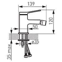 Ferro Armatura za bide STRATOS krom BSC6