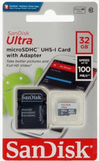 SanDisk Ultra MicroSDHC spominska kartica, 32 GB, UHS-I + SD adapter