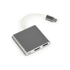 CABLEXPERT Adapter USB-C 3-in-1, USB-C, HDMI, USB-A temno siv