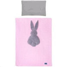 BELISIMA 3-delna posteljnina Rabbit 100/135 roza-siva