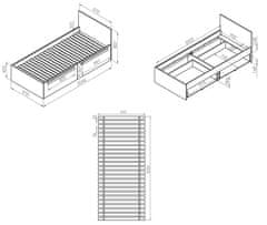 Trianova Postelja Drop 17 - 90x200 cm 