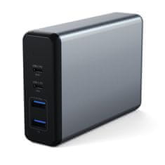 Satechi 108W Type-C MultiPort Travel polnilec (1× USB-C PD, 2× USB, 1× QC3.0), vesoljsko siv