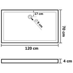 Vidaxl Pravokotna ABS tuš kad črna 70x120 cm