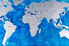 Scratch zemljevid sveta Silver