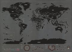 Scratch zemljevid sveta Black