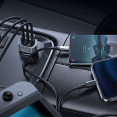 Joyroom Fast Car Charger avto polnilec 3x USB QC 4.5A 38W, črna