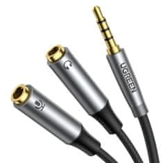 Ugreen AV192 avdio splitter kabel 3.5mm M/2xF 20cm, črna