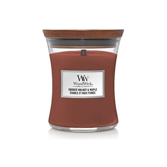 Woodwick Dišeča vaza za sveče, srednji dimljeni oreh in javor 275 g