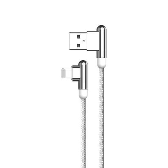 Kaku Elbow kabel USB / Lightning 3.2A 1.2m, belo