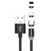 Magnetic 3in1 kabel USB - Lightning / USB-C / Micro USB 3A 1m, črna