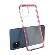 slomart spring case prozoren tpu gel zaščitni ovitek s pisanim okvirjem za samsung galaxy m51 roza