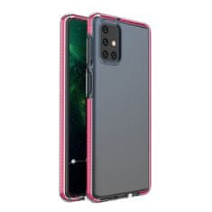 slomart spring case prozoren tpu gel zaščitni ovitek s pisanim okvirjem za samsung galaxy m51 roza