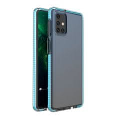 slomart spring case prozoren tpu gel zaščitni ovitek s pisanim okvirjem za samsung galaxy m31s svetlo moder