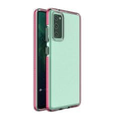 slomart spring case prozoren tpu gel zaščitni ovitek s pisanim okvirjem za samsung galaxy a72 4g svetlo roza